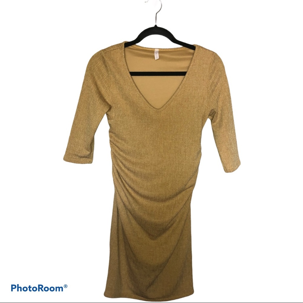 PinkBlush mustard yellow maternity dress